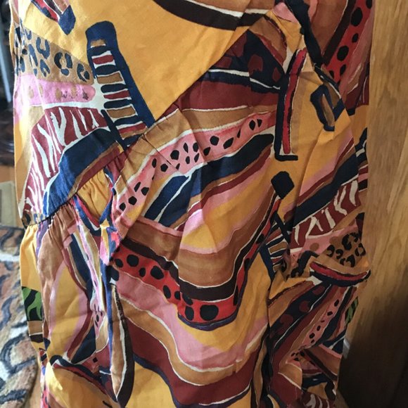 Farm Rio Banana Midi Wrap Skirt Yellow size L - Picture 7 of 11